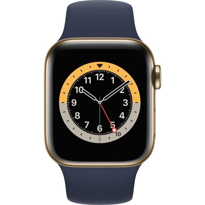 Apple Watch Series 6 GPS + Cellular, cassa APPLE in acciaio inossidabile color oro da 40 mm con Smartband Deep Navy