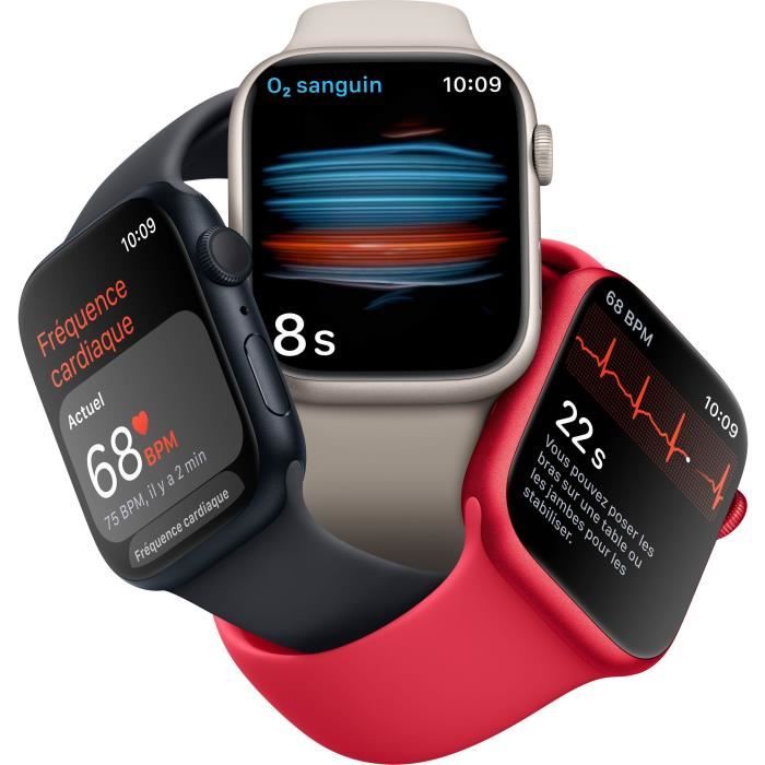 Apple Watch Series 8 GPS + Cellular - 41mm - Boîtier Graphite Stainless Steel - Bracelet Midnight Sport Band - Regular