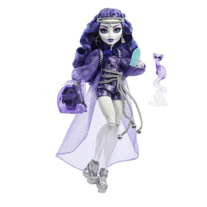 Monster High-Spectra Vondergeist-Poupée, furet Rhuen et accessoires HXH77