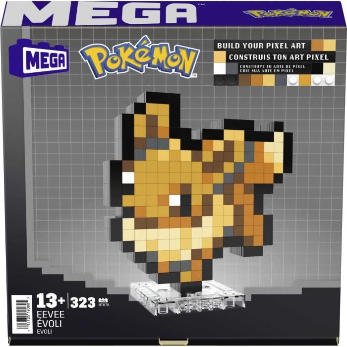 Image secondaire de Mega-Pokémon-évoli-Coffret De Construction Rétro Pixel Art 323 Pieces - MEGA Pokémon - HTH78