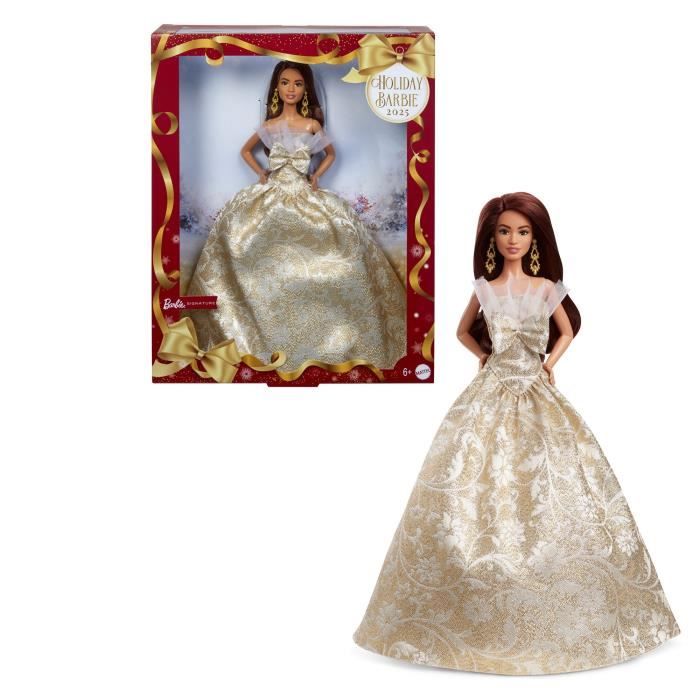 Barbie - Poupée Joyeux Noël - Poupée châtain - JBH97
