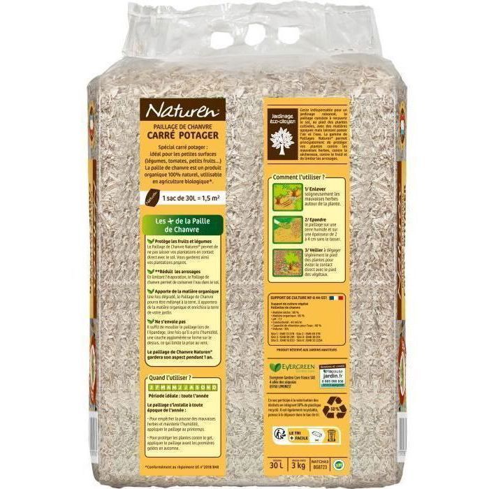 Image secondaire de Paillage Carré Potager Naturel 30 L - Protection Efficace des Cultures