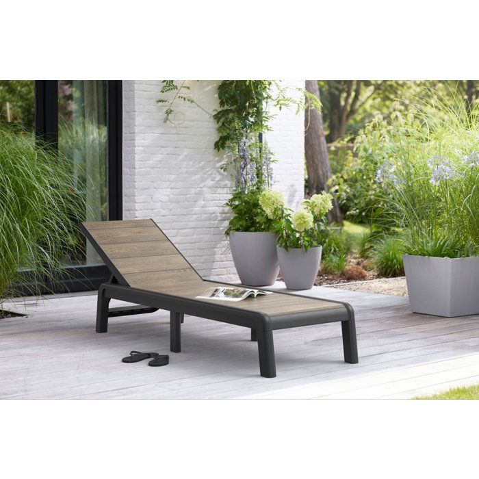 Image secondaire de Bain de soleil Keter Porto en résine gris graphite avec dossier réglable