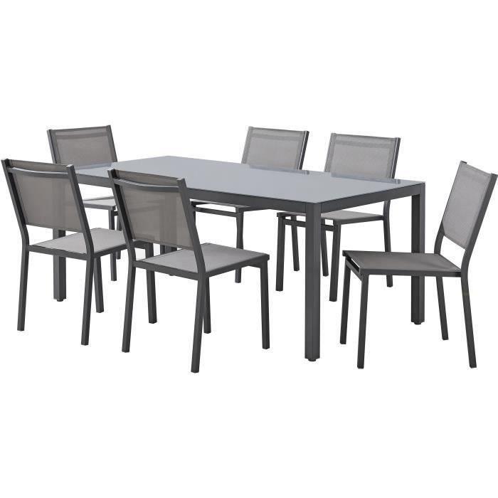 Ensemble de Jardin Moderne en Aluminium pour 6 Personnes