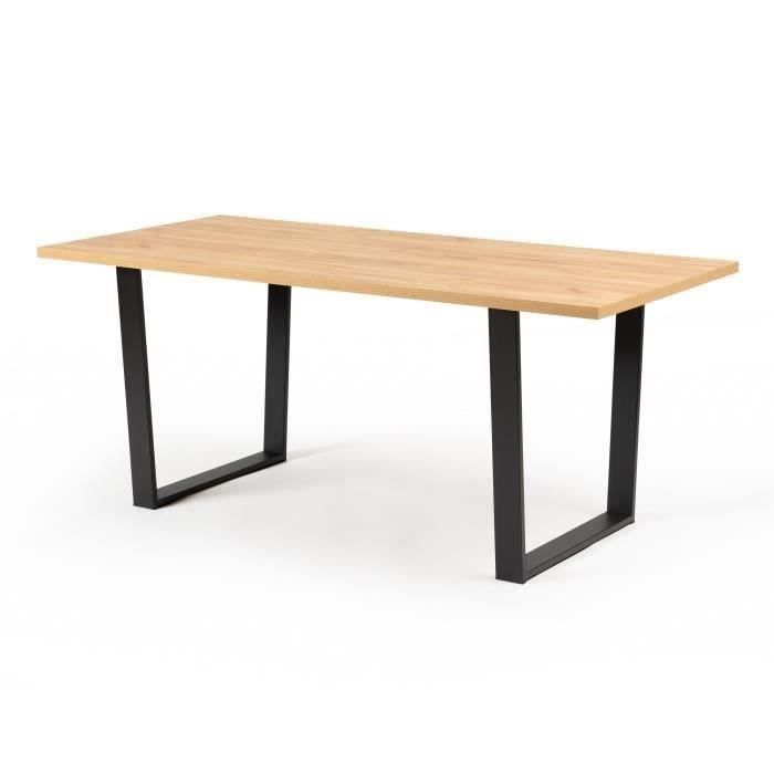 Table a manger - Rectangulaire - M?lamine et m?tal - Industry - L 180 x P 85 x H 74,5 cm