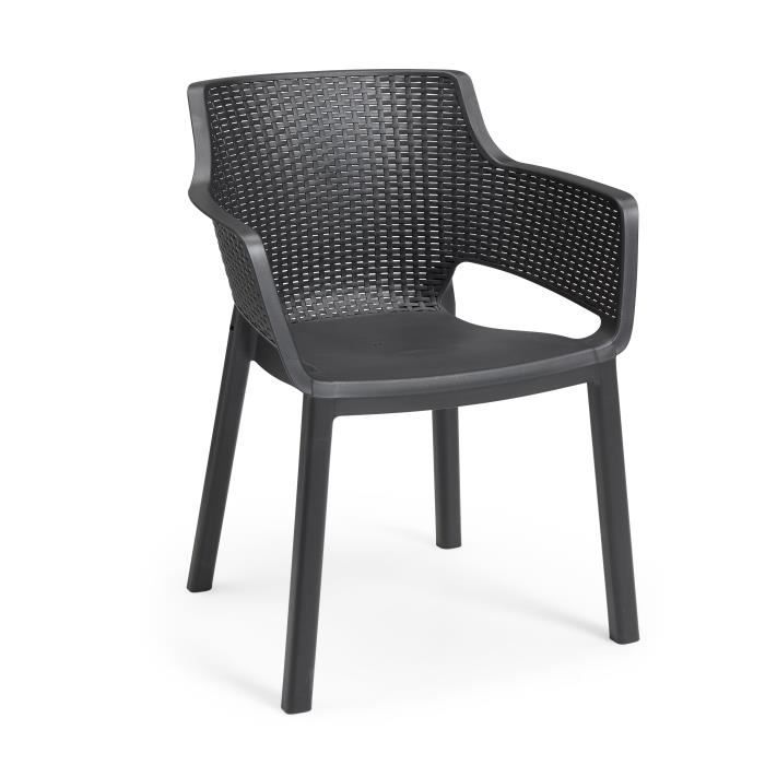 Lot de 6 Fauteuils de Jardin en Résine Graphite - Allibert by KETER