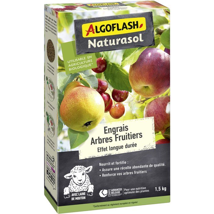 Engrais Naturel pour Arbres Fruitiers - ALGOFLASH NATURASOL - 1,5 kg