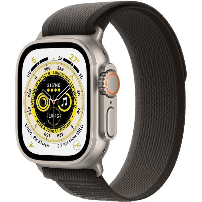 Apple Watch Ultra GPS + Cellular - 49mm - Titanium - Bracelet Black/Gray Trail Loop - M/L