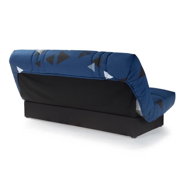 Banquette clic clac 3 places - tissu Bikini bleu - Style contemporain - L 190 x P 92 cm - DREAM
