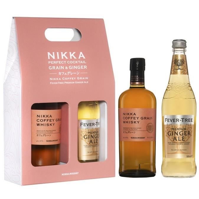 Coffret Whisky Ginger Nikka Coffey Grain 45,0% Vol. 70 cl + Fever Tree Ginger Ale 50 cl