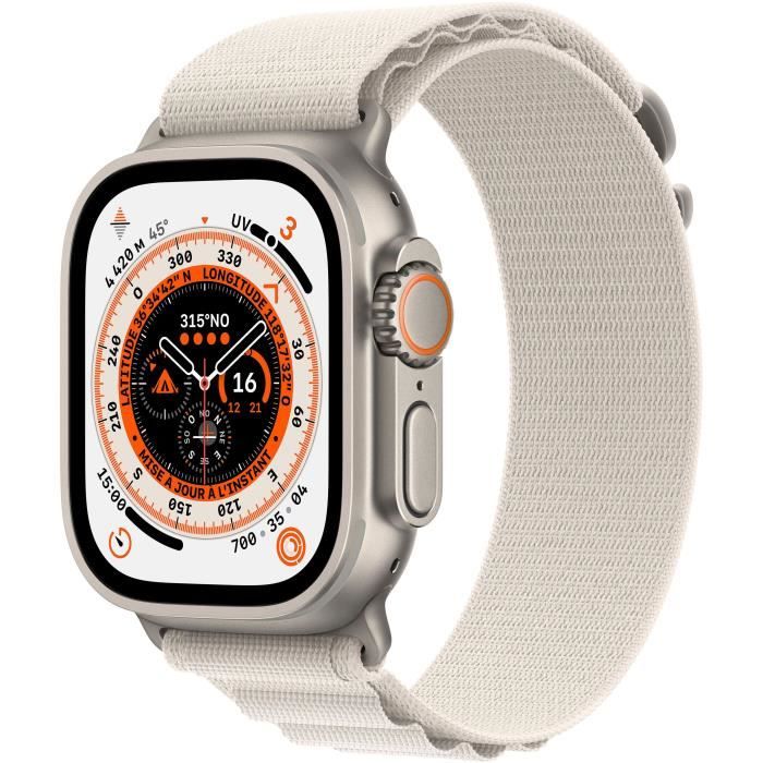 Apple Watch Ultra GPS + Cellular - 49mm - Titanium - Bracelet Starlight Alpine Loop - Small