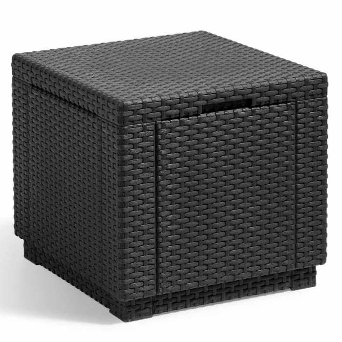 Allibert by KETER - Cube - Table basse de rangement - en résine - Gris graphite