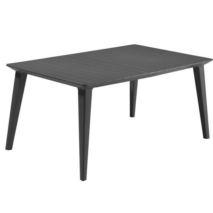 Table de jardin - rectangulaire 160cm - gris graphite - en r?sine - 6 personnes - Lima - Allibert by KETER