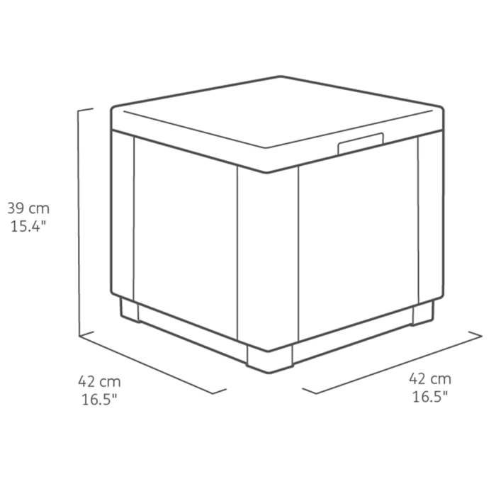 Allibert by KETER - Cube - Table basse de rangement - en résine - Gris graphite