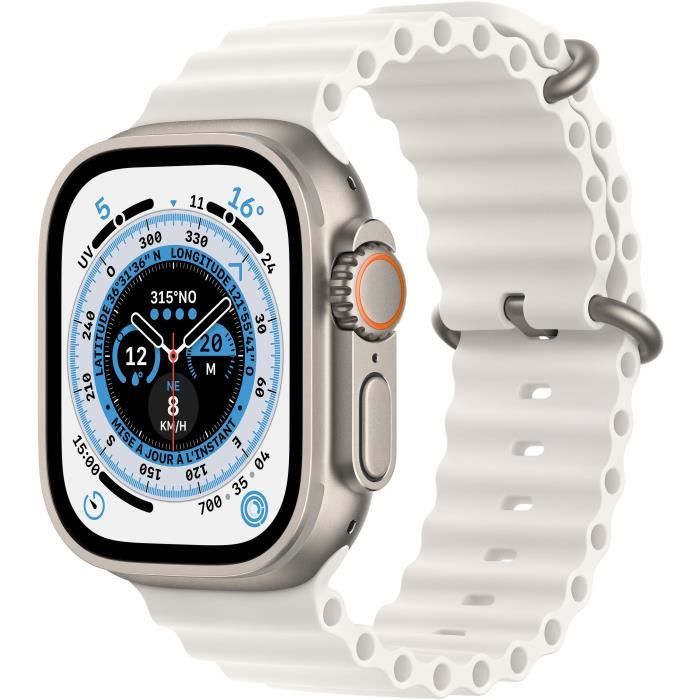 Apple Watch Ultra GPS + Cellular - 49mm - Titanium - Bracelet White Ocean Band