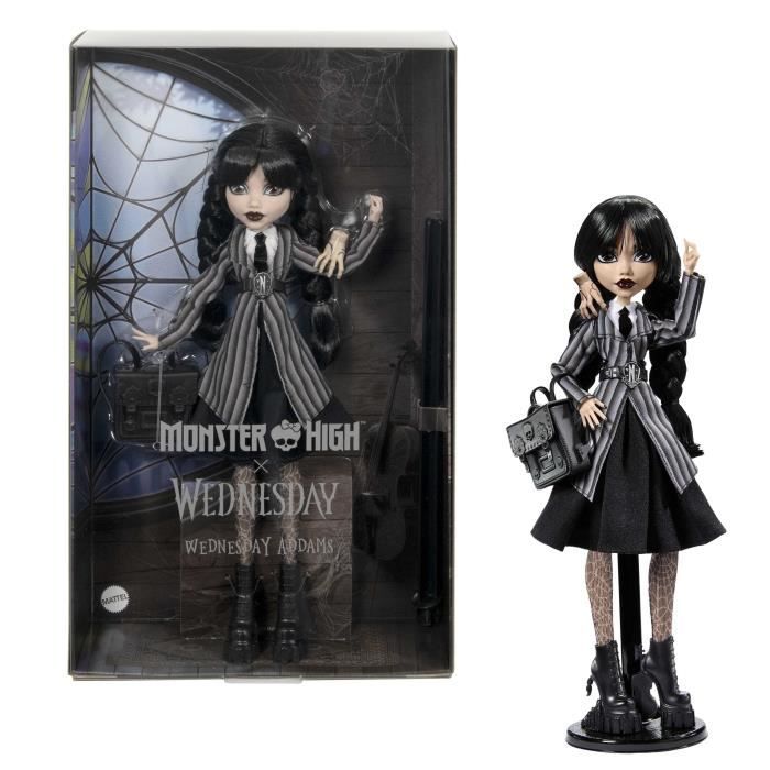 Monster High - Wednesday Addams in Uniform - Doll with Thing - Monster High - HXJ04