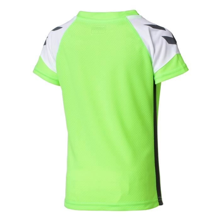 HUMMEL Maillot de Handball Campaign JR AH18 - Enfant Garçon - Vert Acide Lime, Blanc et Noir Asphalte