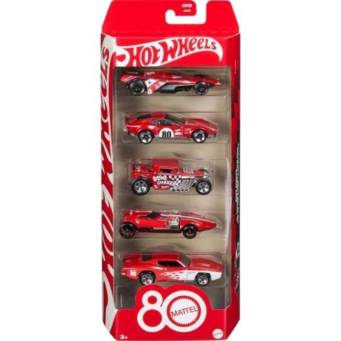 Hot Wheels - Coffret de 5 Véhicules - 80eme anniversaire de Mattel - a collectionner - Hot Wheels - JGK08