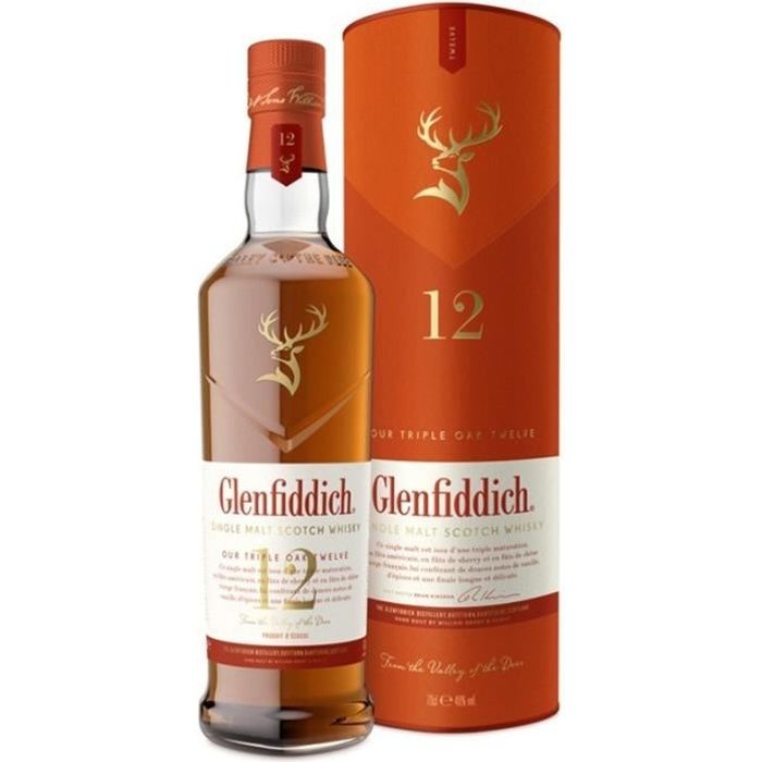 Glenfiddich - Triple Oak Cask - 12 ans - Single malt scotch Whisky - 40,0% Vol. - 70 cl