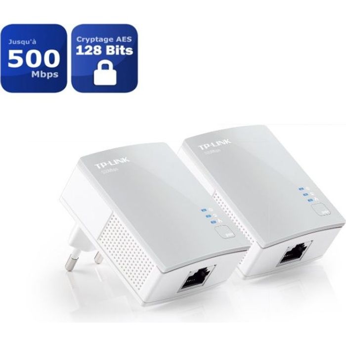 TP-Link TL-PA4010 KIT kit de 2 CPL 500 Mbps avec 1 Port Ethernet - Solution idéale pour profiter du service Multi-TV a la maison