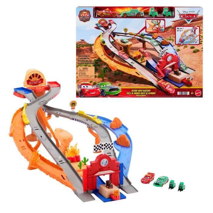 Image secondaire de Cars - Piste de Course Rescue Road - Coffret de quatre véhicules - Disney Pixar Cars - JFL57