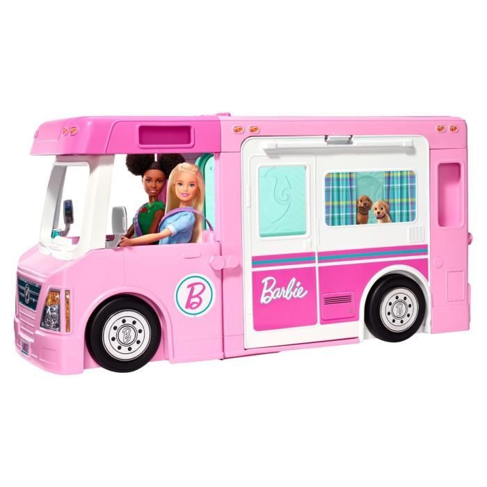 BARBIE Camping-Car de Reve 3-en-1 - 55 cm