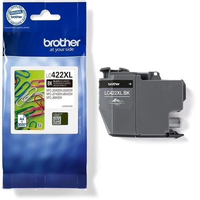 Cartuccia LC422XLBK - BROTHER - Nero - 3000p - Per Business Smart MFC-J5340DW, MFC-J5345DW, MFC-J5740DW, MFC-J6540DW e MFC-J6940DW