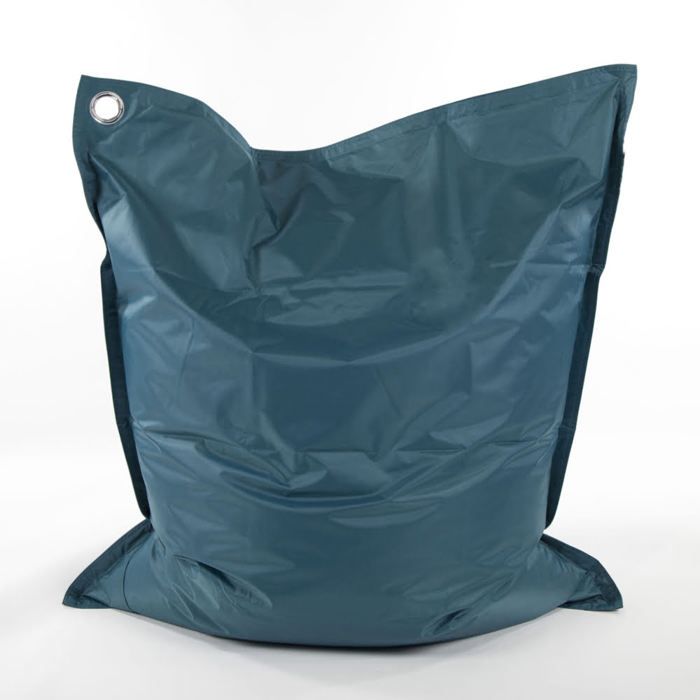 JAVA Pouf géant imperméable - 110x130 cm - Bleu Paon