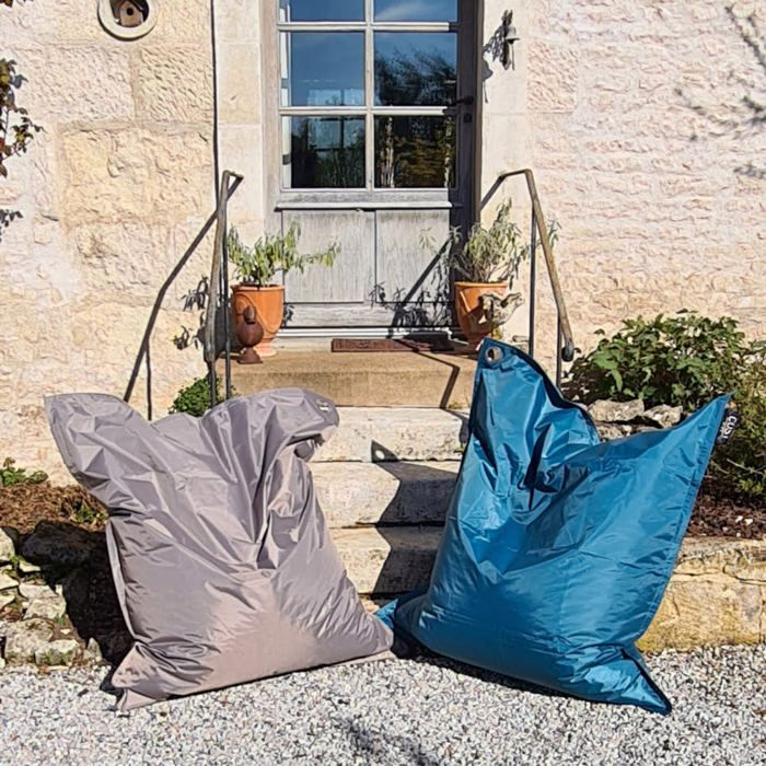 JAVA Pouf géant imperméable - 110x130 cm - Bleu Paon