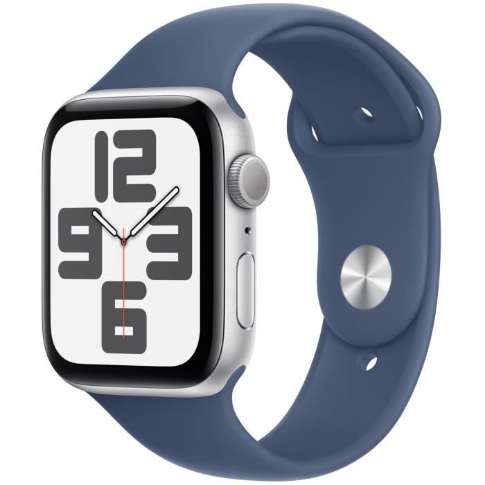Apple Watch SE GPS - 44 mm - Cassa in alluminio color argento - Cinturino Sport denim - S/M