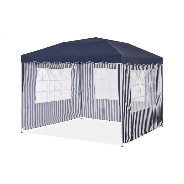 Tonnelle de jardin pliable – 3 x 3 m - Acier - Cadre : blanc