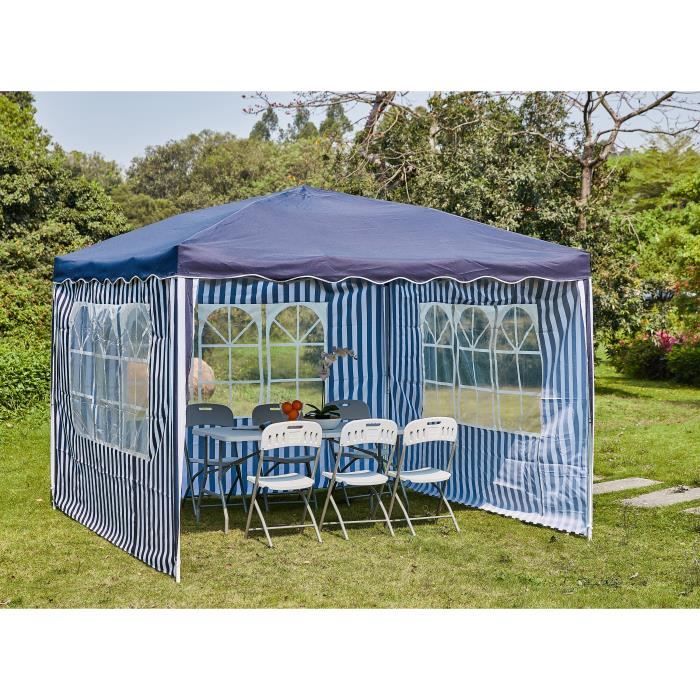 Tonnelle de jardin pliable – 3 x 3 m - Acier - Cadre : blanc