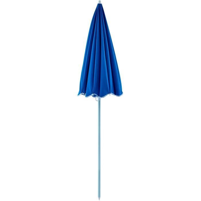 Parasol droit diametre 1,80 m - Structure acier en polyester anti-uv - Bleu