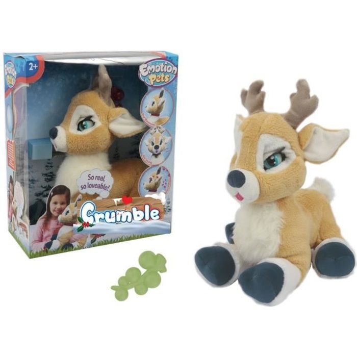Emotion Pets, Mon Renne Crumble Interactif, Peluche a fonctions, Avec mouvements, sons et lumieres