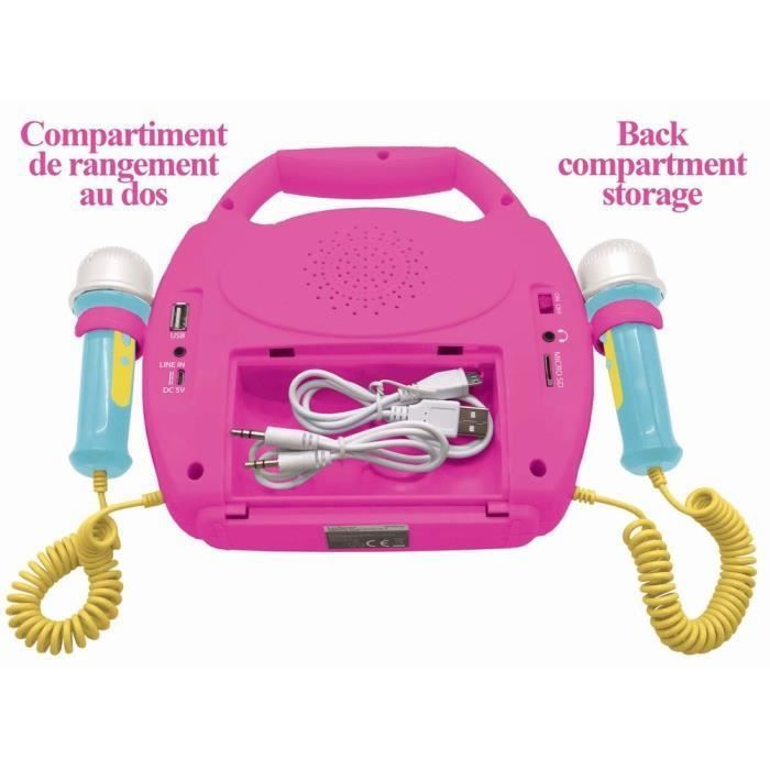 MINNIE MOUSE - Enceinte Bluetooth - Effets Lumineux, Micros et Batterie Rechargeable