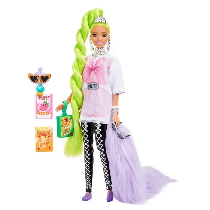 Barbie - Barbie Extra Natte Vert Fluo - Poupée