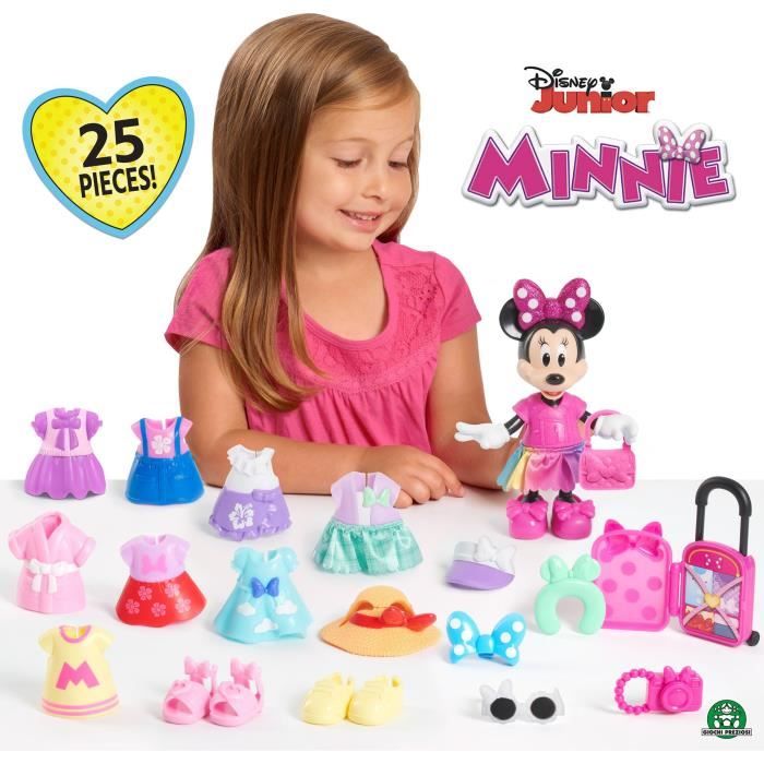 Disney Minnie, Coffret Fashion , 25 pieces, dont 1 figurine Minnie articulée 15 cm, Jouet pour enfants des 3 ans, MCN30