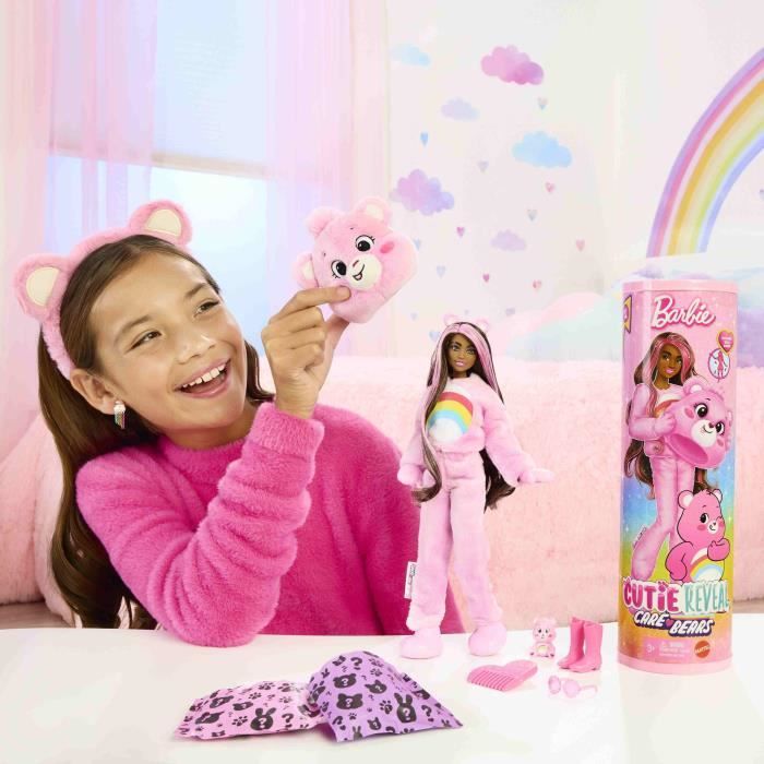 Image secondaire de Poupée Barbie Cutie Reveal Bisounours Toucâlin Rose - 3 ans+- JCN95