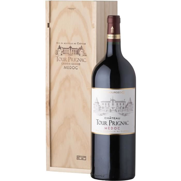 Magnum Coffret Cadeau Caisse  - Ch�teau Tour Prignac M�doc Cru Bourgeois - Vin Rouge de Bordeaux 2019