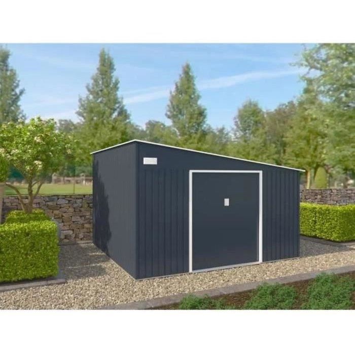 Image secondaire de Abri de jardin en métal 11,01 m² avec kit d'ancrage - Gris