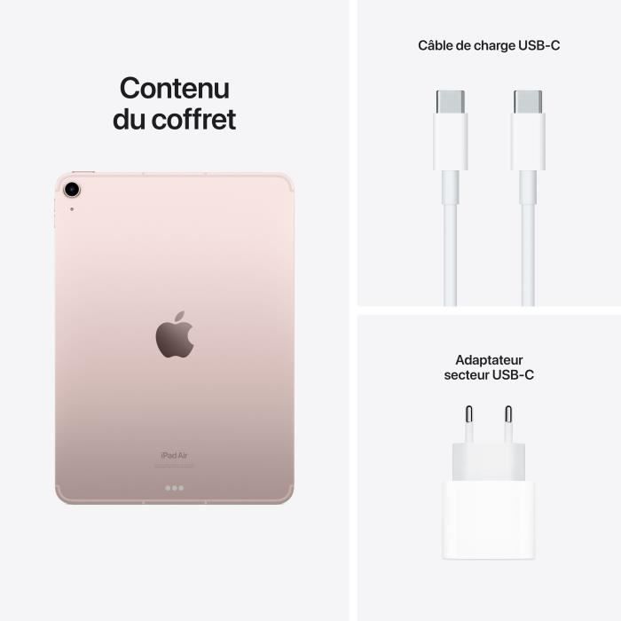 Apple - iPad Air (2022) - 10,9 - WiFi + Cellulaire  - 64 Go - Rose