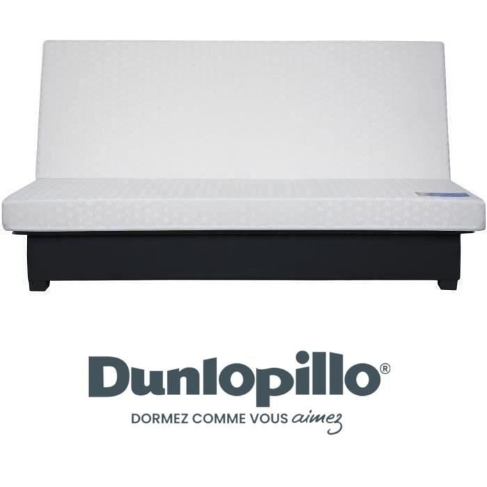 DUNLOPILLO Banquette Clic clac - Tissu Pearl Noir + 2 coussins Noir - L 194 x P 98 x H 102 cmALEX