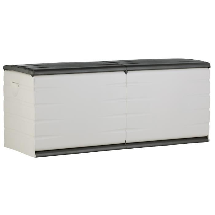 Coffre de rangement PLASTIKEN 450L - Intérieur/Extérieur Fonctionnel et Esthétique - Cadenassable avec Roulettes - 153 x 61 x 53cm