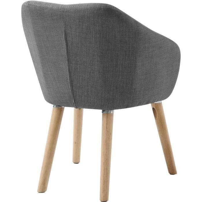 Fauteuil CANDY - Tissu polyester gris anthracite - Scandinave - L 42 x P 60 x H 79 cm