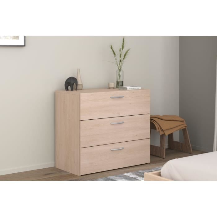 Image secondaire de Commode - EASY LIFE - 3 tiroirs - Chene - 78,2 x 69,3 x 40,8 - PARISOT
