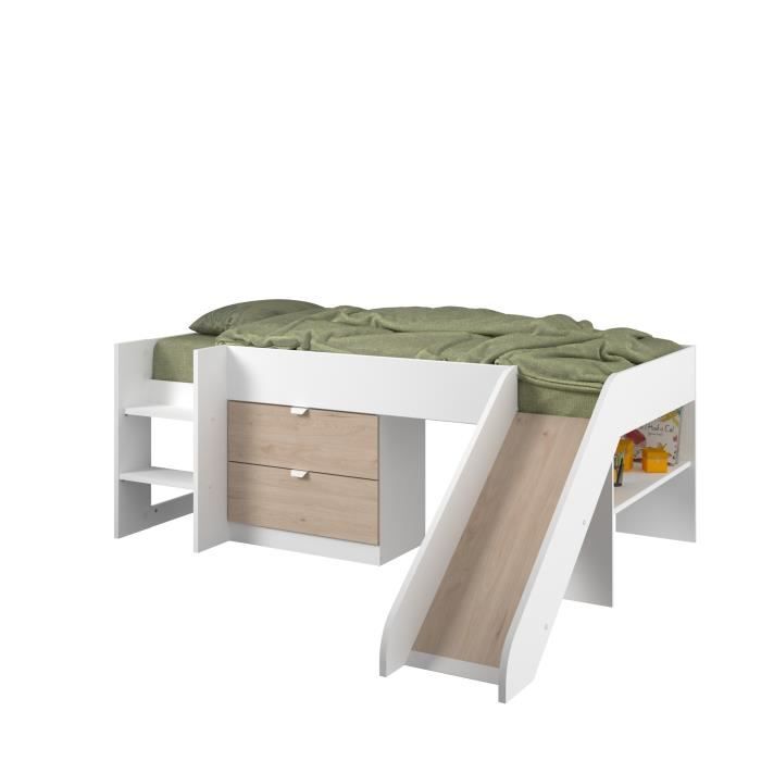 Lit toboggan enfant PARISOT SLIDE avec rangement - 90 x 200 cm