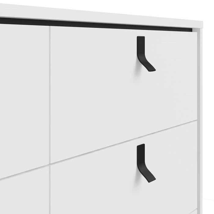 Armoire de chambre - Blanc et noir - 3 portes - Style moderne - L 150,2 x P 60,1 x H 200,4 cm