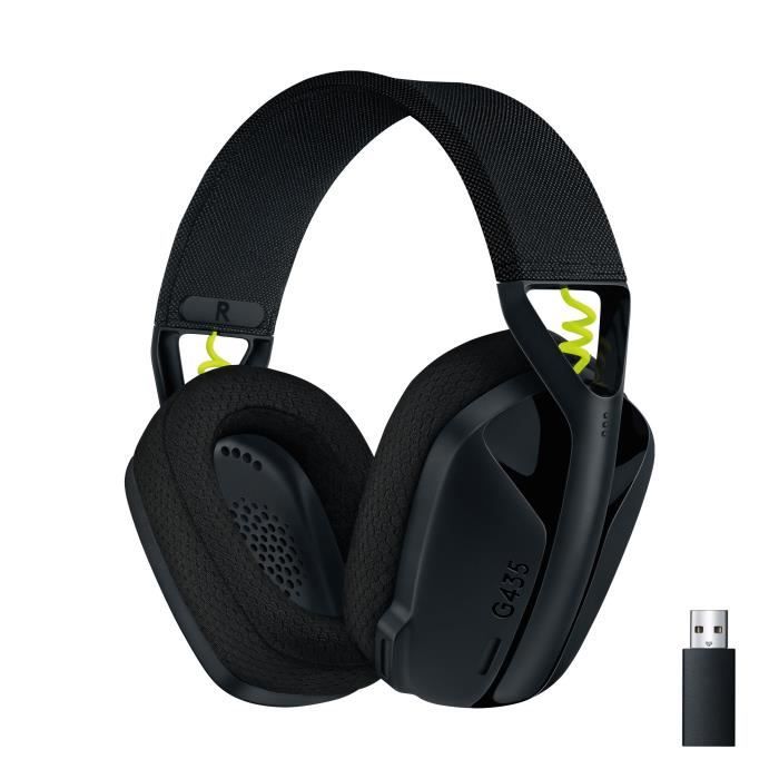 Logitech Wireless Gaming Headset - G435 LIGHTSPEED - NERO - Bluetooth leggero con microfono integrato per Dolby Atmos, PC, PS4, PS5, Mobile