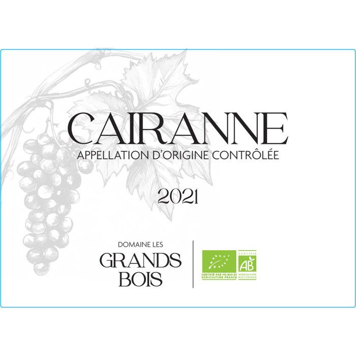 Image secondaire de Domaine Les Grands Bois 2021 Cairanne - Vin Rouge Bio de la Vallée du Rhône