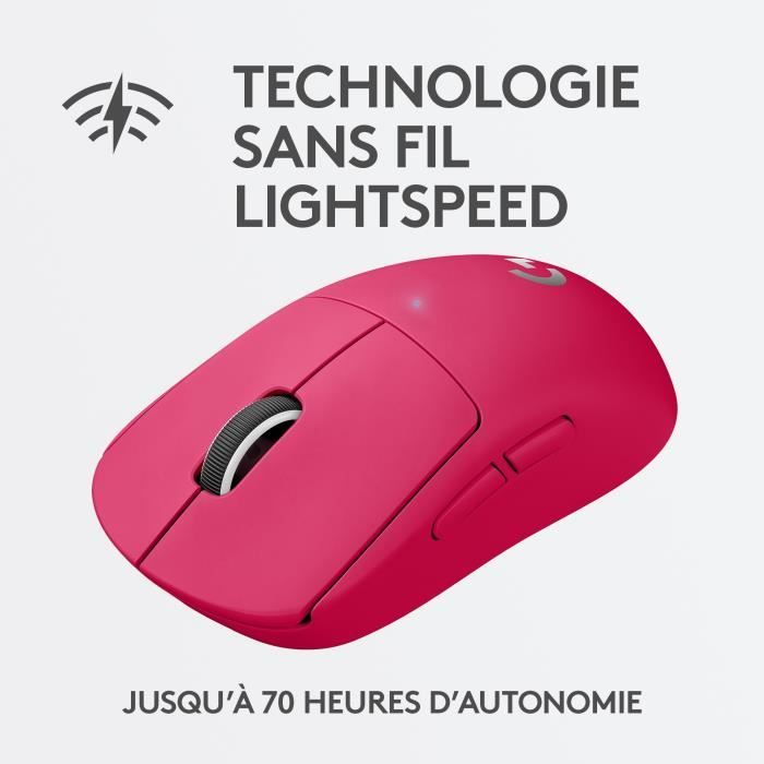 Souris gaming sans fil Logitech G - G PRO X SUPERLIGHT Ultra légere, compatible avec PC/Mac - Rose